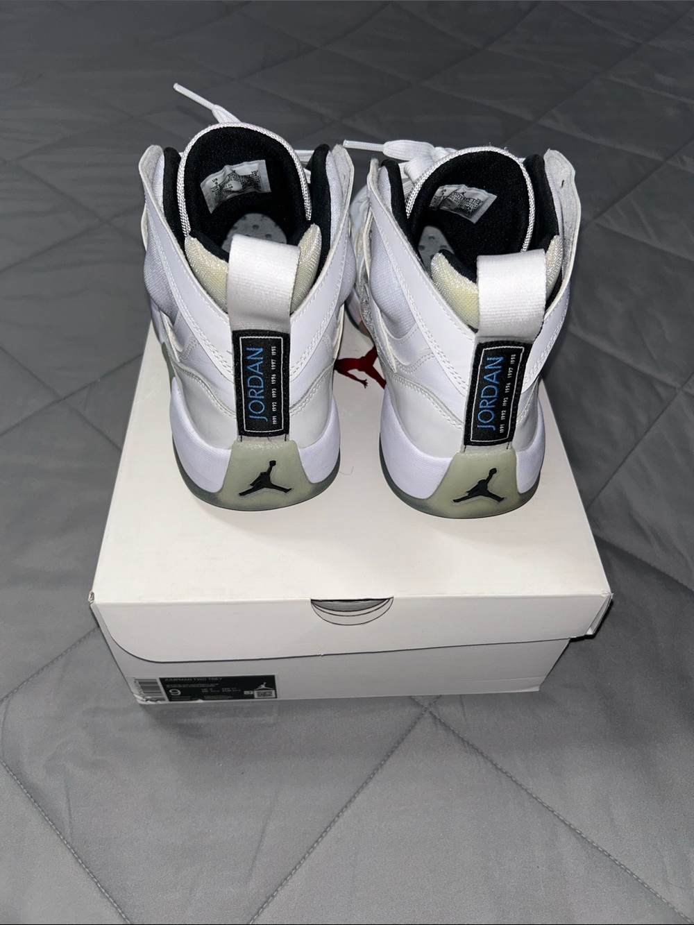 Jordan Jumpman Two Trey Nike White High-Top Basketball Sneakers - Picture 3 of 6